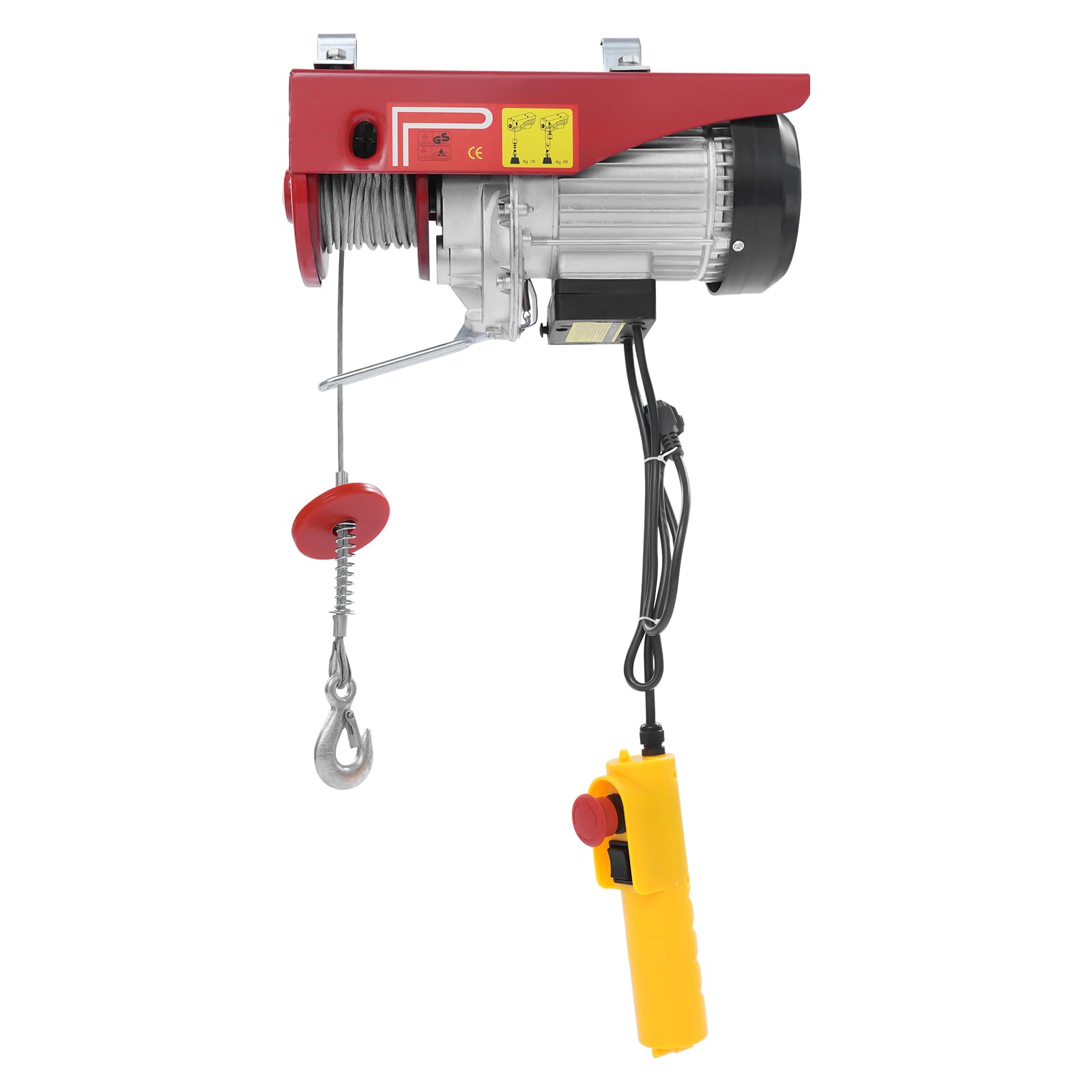 Elektrische Seilwinde 600kg Seilzug Motorwinde 1200W Seilhebezug Hebezug 10m/min Flaschenzug Kettenzug mit Kabelgebundene Fernbedienung