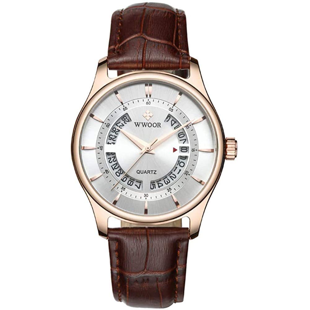 MASTOP Modische Damen-Armbanduhr im schlichten Stil, minimalistisch, japanisches Quarz, 7,3 mm, ultradünne Leder-Armbanduhr