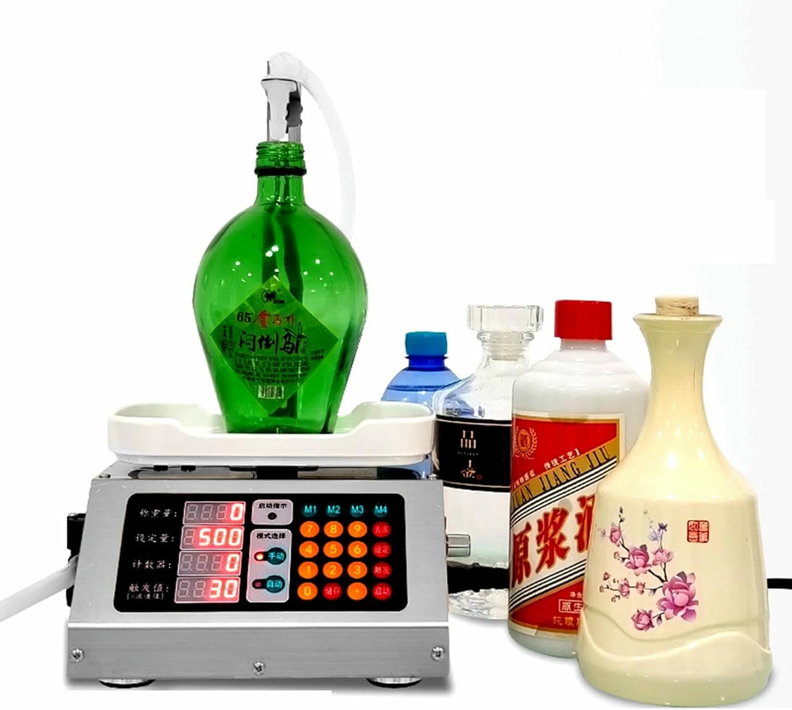 Maszyna do napełniania płynami, automatyczny system ważenia 5-1000 ml z funkcją liczenia, panel LED, konstrukcja zapobiegająca kapaniu do perfum, oleju, płynów