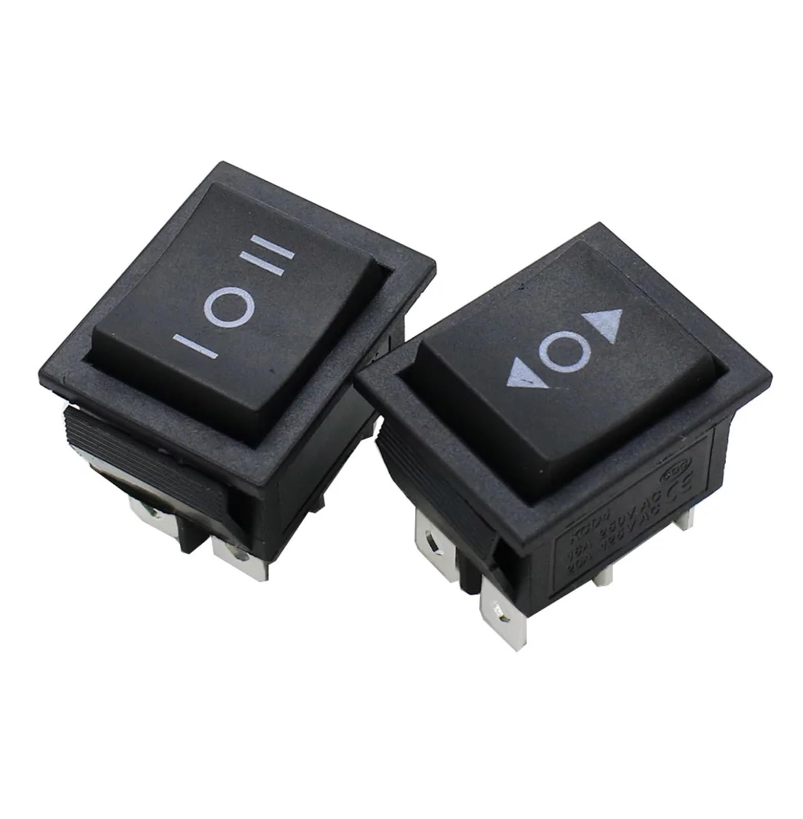 KCD4 1 interruptor basculante de encendido, apagado y encendido, 3 posiciones, 6 equipos eléctricos con interruptor de luz, 16 A, 250 V CA/20 A, 125 VA(Black ON-OFF-ON)
