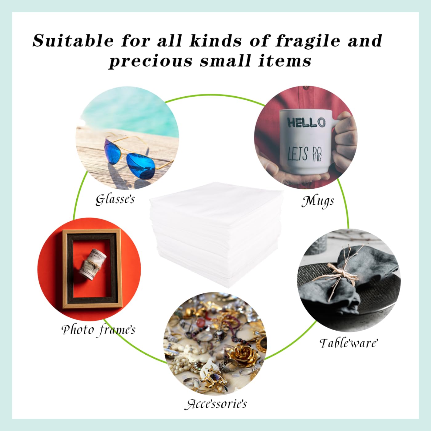 JIUZHOUXIN verpackungsmaterial,40x40cm Cushion Foam Pouches, Ideal für Umzug Versand und Lagerhaus, mit FRAGILE Warnaufklebern (50PACK- 40X40CM)