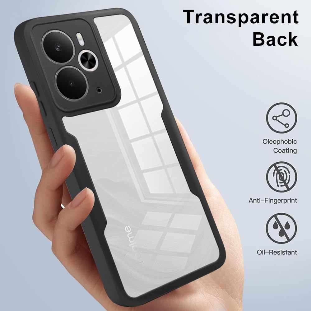 Cover Per Xiaomi Poco F7 Pro 5G - Custodia 360° Antiurto Con Protezione Scherzo Integrata, Trasparente, Bumper Doppio, Nero