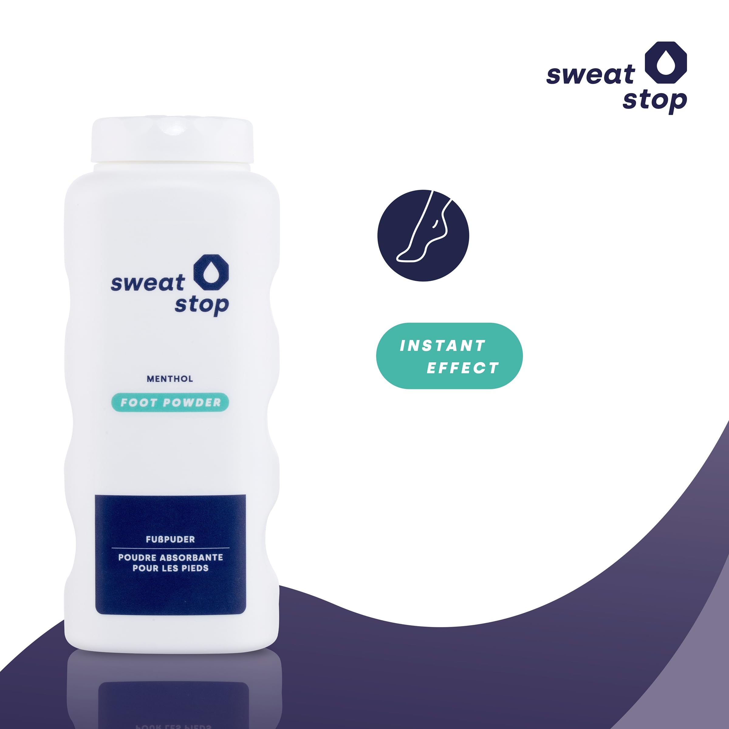 SweatStop® Mentol en polvo contra la transpiración de los pies - para pies secos - 100g