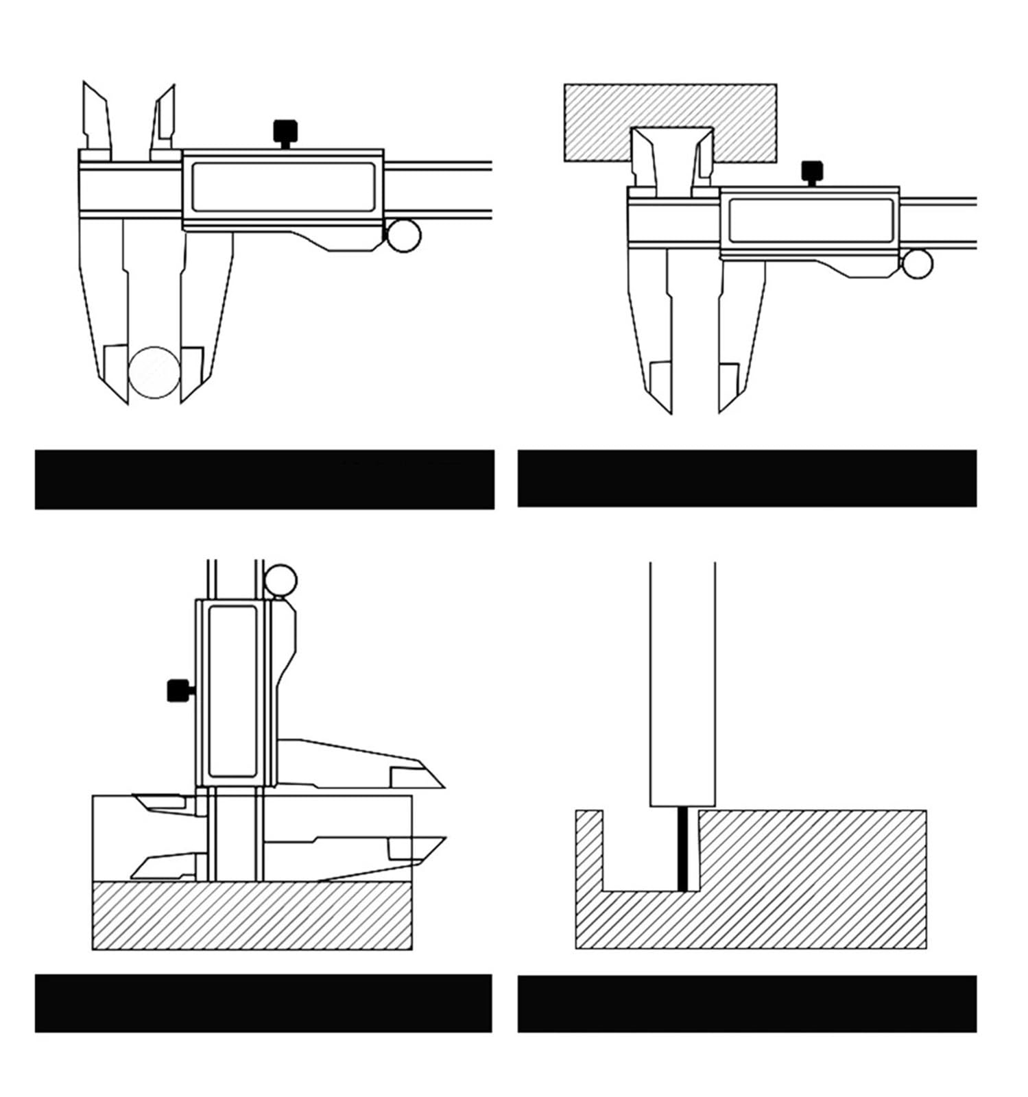 Calibrador Digital electrónico pantalla completa Metal completo 0-150/200/300mm herramienta de medición Vernier de acero inoxidable(Size:0-300mm)