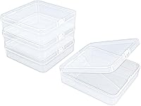 Vista 9 de Goodma 96 piezas de contenedores cuadrados mini transparentes de plástico con tapas con bisagras para artículos pequeños y otros proyectos