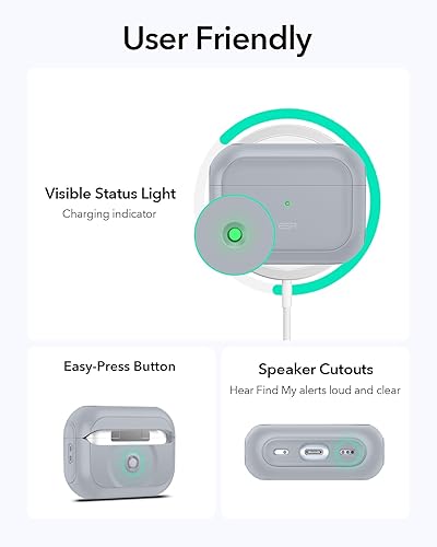 Miniatura 9 de ESR Funda para AirPods Pro 2, compatible con Airpods Pro de 21 generación (202320222019), compatible con MagSafe, cubierta de protección completa