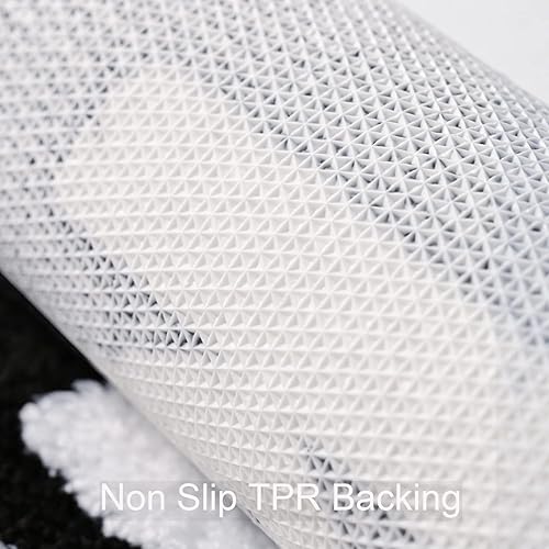 Miniatura 4 de QJHOMO Alfombra de baño con texto en blanco y negro, divertida, antideslizante, súper absorbente, lavable a máquina, para bañera, ducha, dormitorio