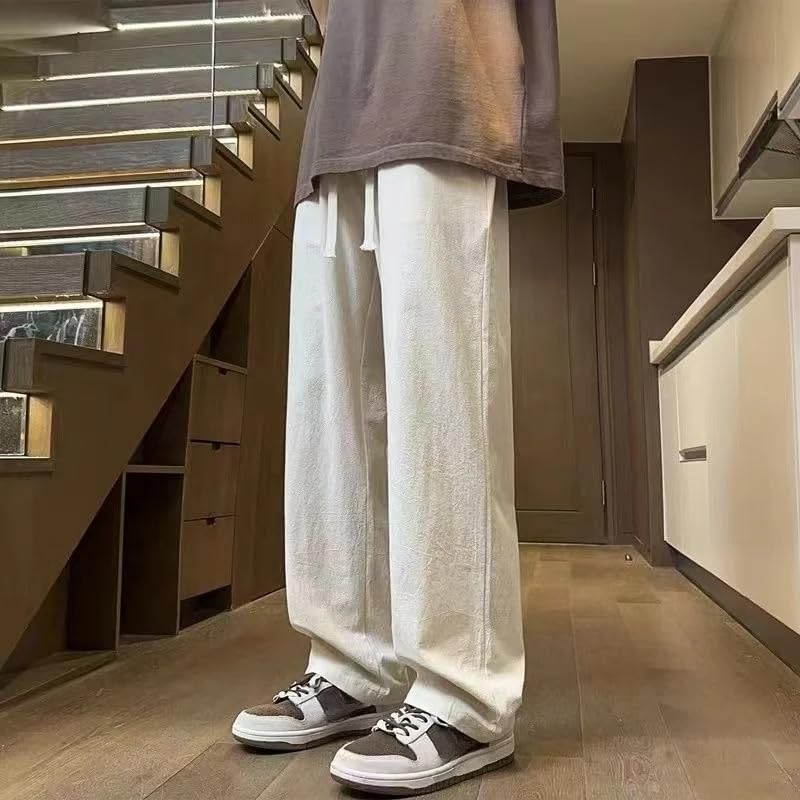 Summer Ice Silk Thin Loose Casual Straight Pants Man Harajuku Trousers for Men2