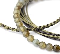 Vista 32 de Handmade Natural Stone Beaded Healing Bracelet Gift for Men Adjustable Rope String Bracelet