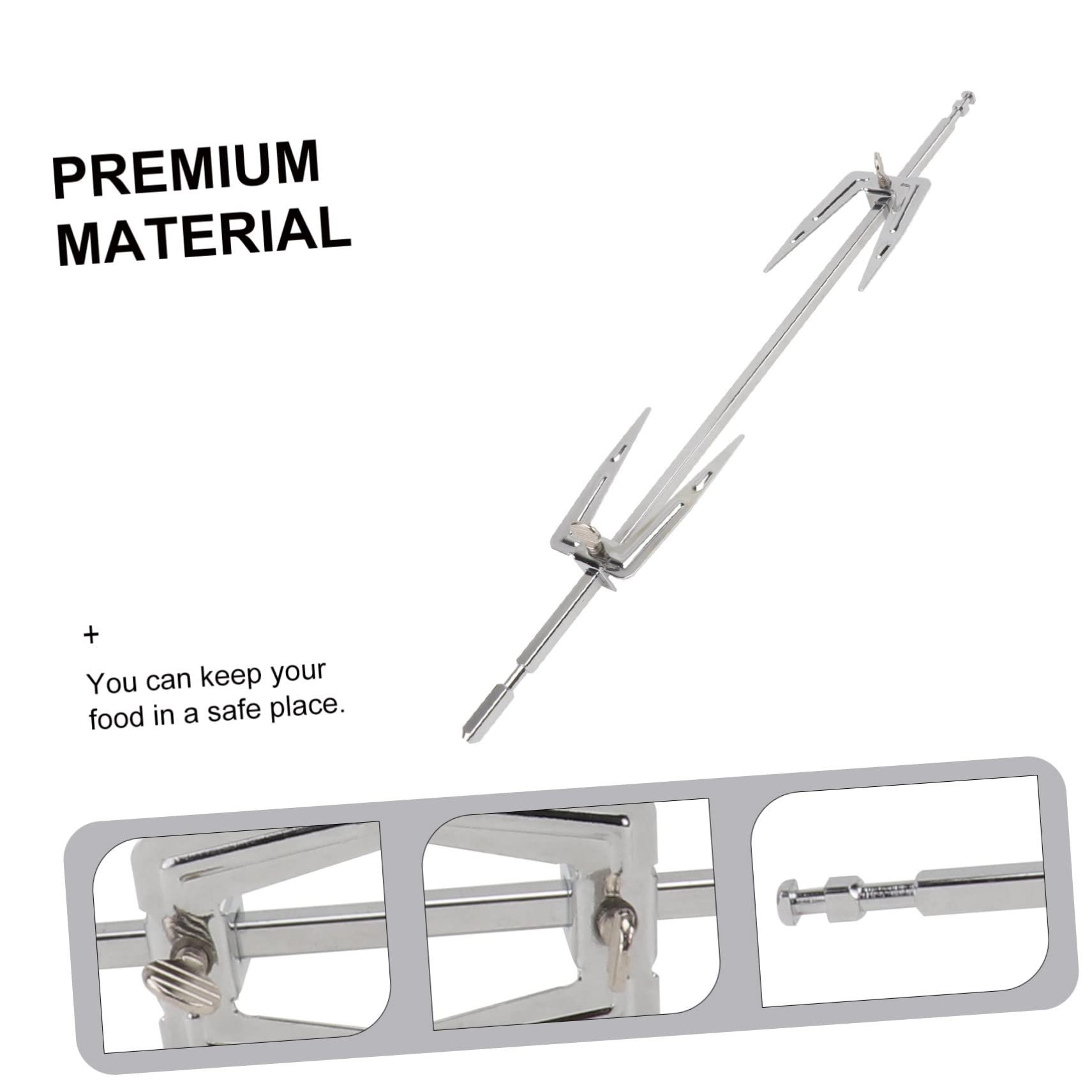 HANABASS 1Set Professional Bbq Stainless Steel Rotating Grill Forks for Air Fryer Oven Black Easy to Clean for Home Bbq Parties and Cooking