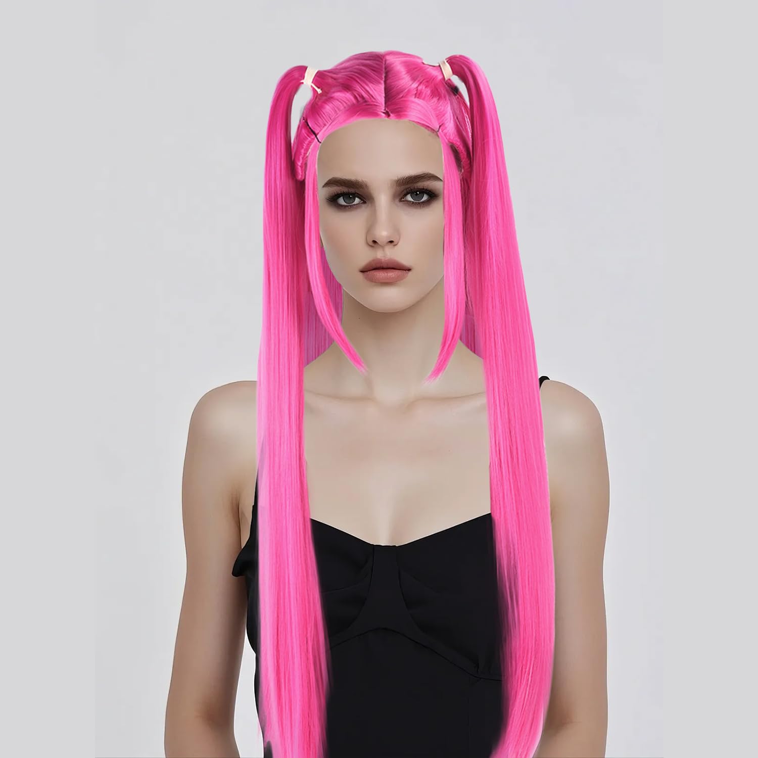 Hunter – Perruque Cosplay Enfant – Style Démon Chasseur – Pour Halloween, Carnaval, Soirée Masquée – Rouge Et Réaliste