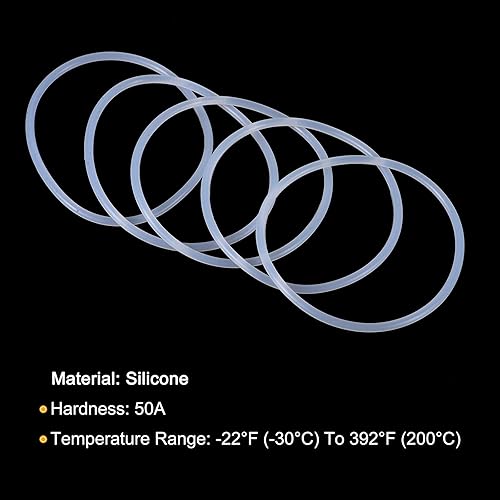 Miniatura 4 de MECCANIXITY Juntas tóricas de silicona, 2.953 in de diámetro exterior y 0.118 in de ancho VMQ juntas de sellado para reparación de tuberías de