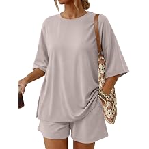 2 Piece Summer Set Oversized Top &amp; Loose Fit Shorts with Pockets