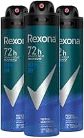 Kit Desodorante Aerosol Rexona Active Dry/Azul 150ml - 3 Unidades