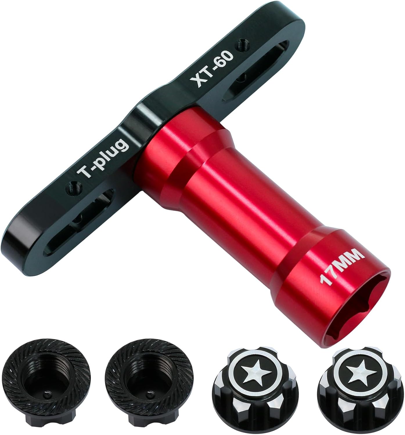17mm Hex Wheel Nuts Adapter with 17 Wheel Hex Wrench RC Sleeve Tool Compatible with Traxxas X-Maxx E-Revo EMaxx Summit 1/8 RC Car