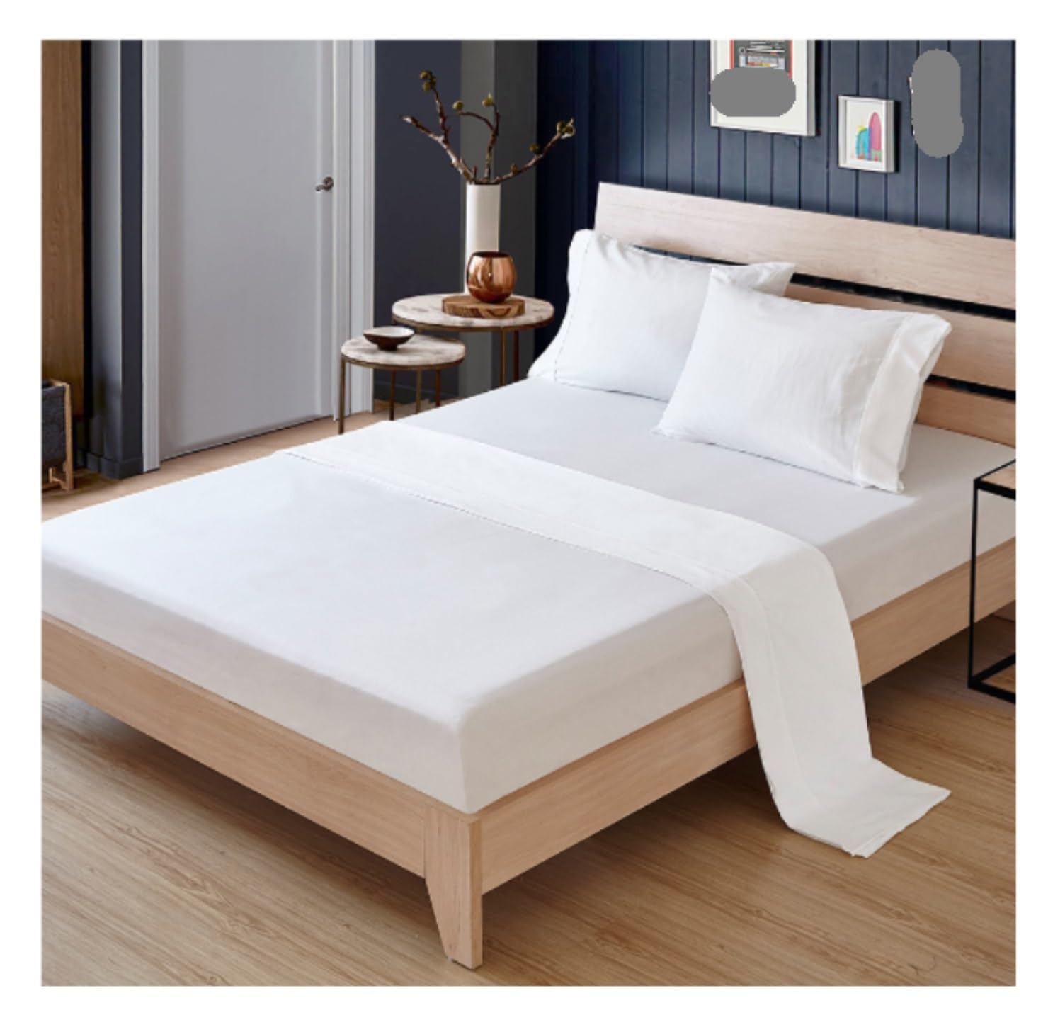 TTDGYYXW Biancheria da Letto Set Letto Matrimoniale Lenzuola Federe Set Lenzuola 4 Pezzi con Lenzuolo con Angoli con Tasca Profonda Lenzuola morbide spazzolate Set Lenzuola Antirughe(Bianco,228 *