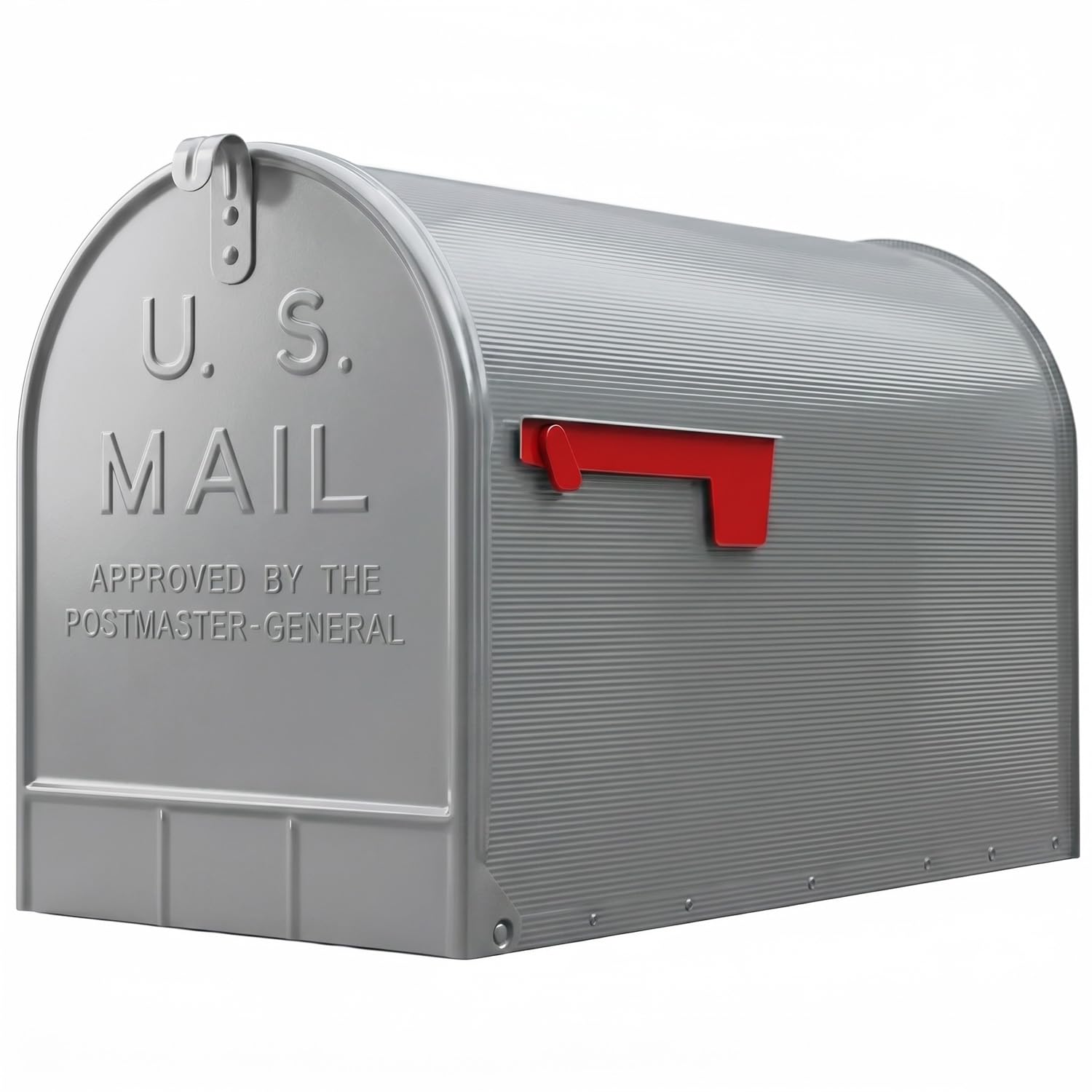 Plexon Gray Jumbo Size Rural Mailbox, 3175 cu-in Capacity, Galvanized Steel, Powder-Coated, 15 in. H x 11.69 in. W x 24.82 in. L