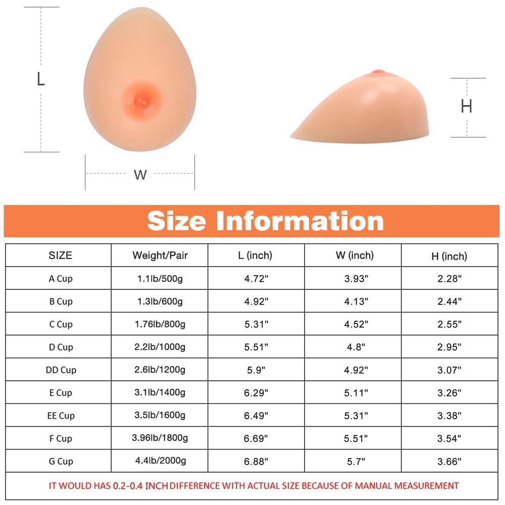 Selbstklebende Silikon Brustformen Falsche BrüSte für Mastektomie Prothese Transgender Crossdresser Cosplay B Cup 600g/Paar