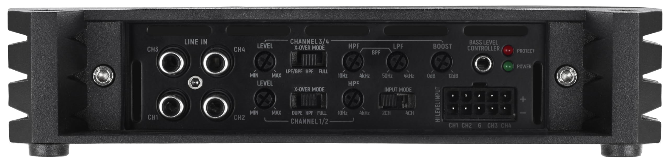 Hifonics Mercury 4v2 - Class A/B Analog 4-Kanal Compact Verstärker mit 500W RMS