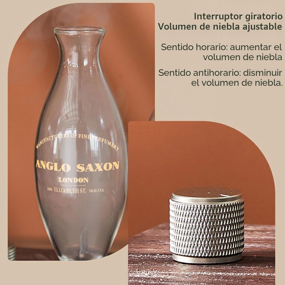 BAUSATZ Difusor de aceite esencial sin agua, difusor de aroma, difusor de aceite esencial, difusor de aromaterapia de madera maciza para hogar, spa, hotel, yoga y oficina