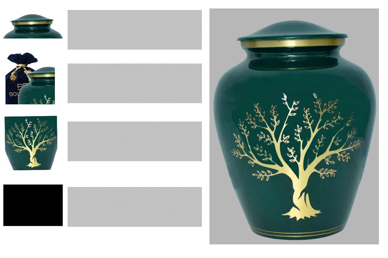 Bold & Divine Urna de cremación Impresa del árbol de la Vida | Grande | 200 Pulgadas cúbicas | Urna Conmemorativa de Cenizas humanas para Adultos, urna Conmemorativa para entierro, urna de cremación