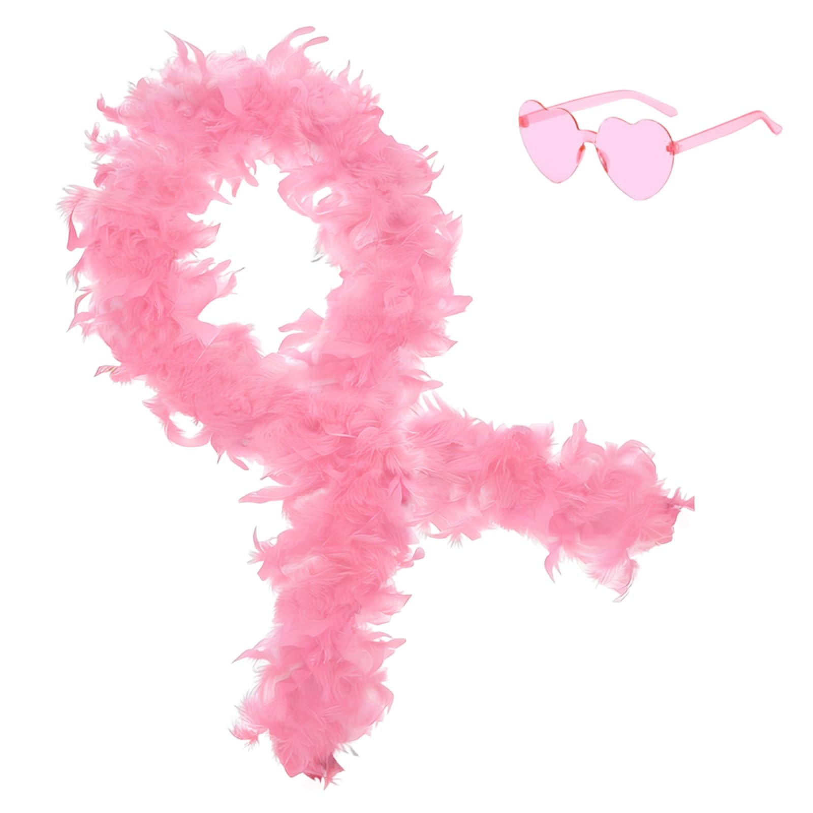 2Pcs Colorful Fancy Dress Feather Boa Set