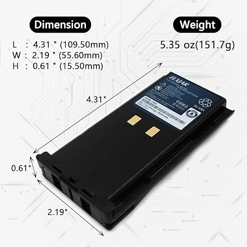 Miniatura 2 de elxjar Paquete de 2 baterías de repuesto KNB-16 KNB-16A KNB-17A KNB-21 KNB-22N para Kenwood TK-380 TK-280 TK-390 TK-180 TK-190 TK-290 TK-290 TK-385