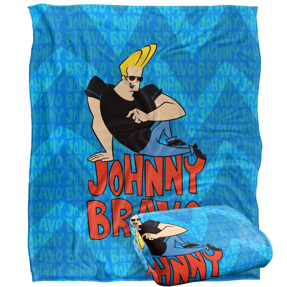Johnny Bravo - Throw Blanket - Silky Touch - White - 152 x 127 cm