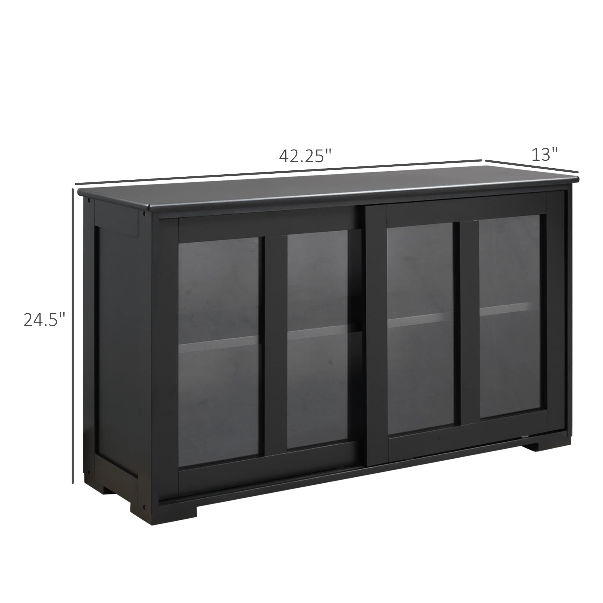 47''W Storage Cabinet, Fluted Sideboard Buffet Cabinet With Storage