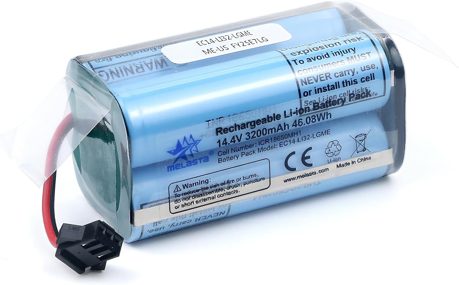 Melasta 14.4V 3200mAh Lithium Ion Battery for RoboVac 11, 11S, 30, 30C, 15C, 15T, 12, 35C 15C MAX, Replacement Battery for Ecovacs Deebot N79S, 500, N79, DN622, Replacement Vacuum Cleaners Accessories