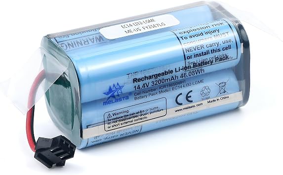 Melasta 14.4V 3200mAh Lithium Ion Battery for RoboVac 11, 11S, 30, 30C, 15C, 15T, 12, 35C 15C MAX, Replacement Battery for Ecovacs Deebot N79S, 500, N79, DN622, Replacement Vacuum Cleaners Accessories