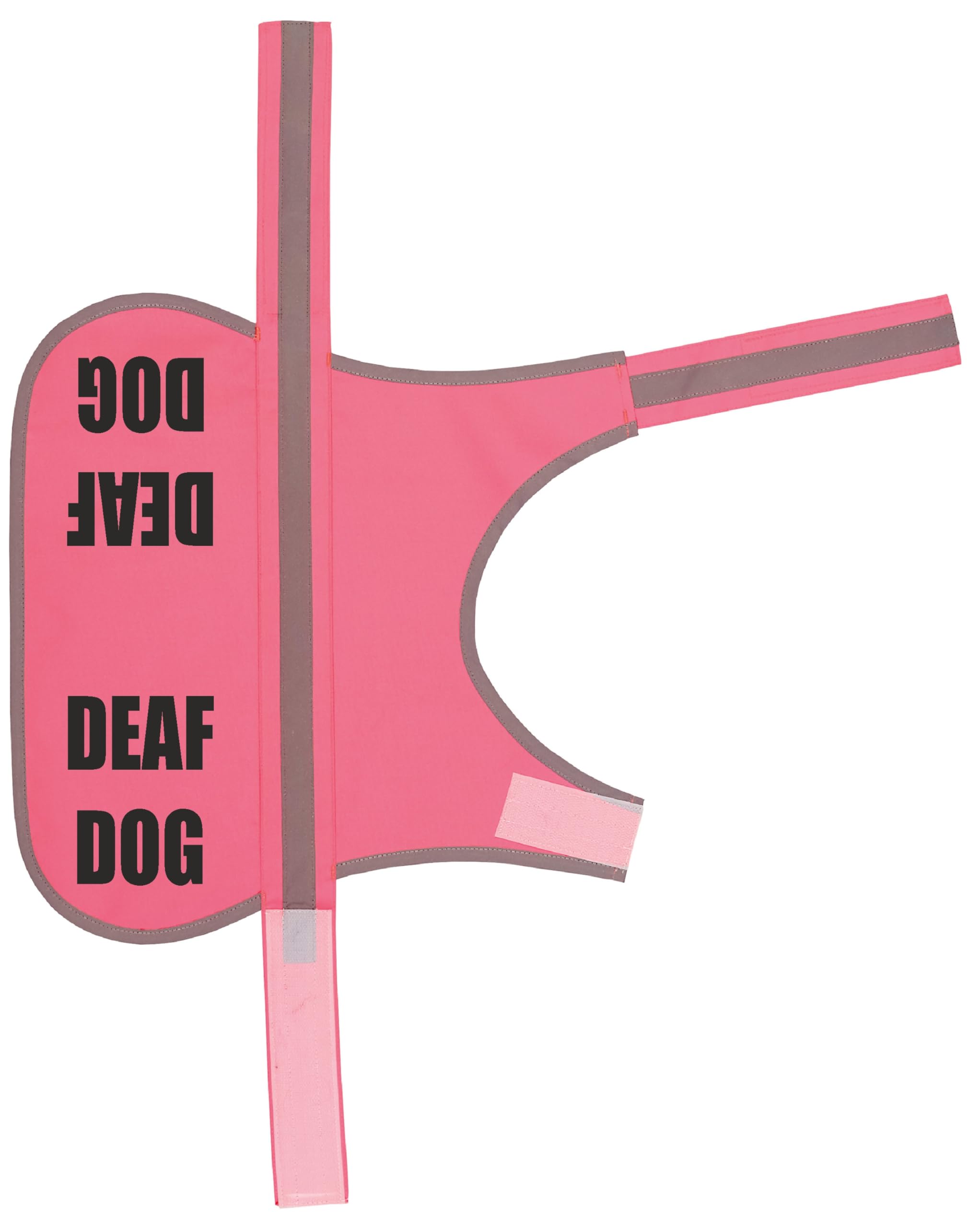 Flexi-Print Deaf Dog Vest - Personalised Dog Hi Vis Vest Reflective Dog Coat, Service Dog Vest, Nervous Dog Products, Dog Hi Viz, Reactive Dog Warning, Dog Training Vest, Dog Walking Accessories