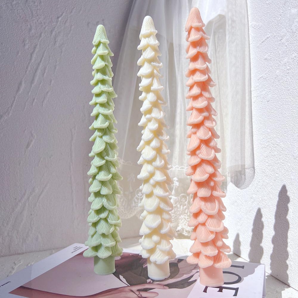 Long Spiral Christmas Tree Silicone Mold Soap Epoxy Resin Xmas Candle Mould