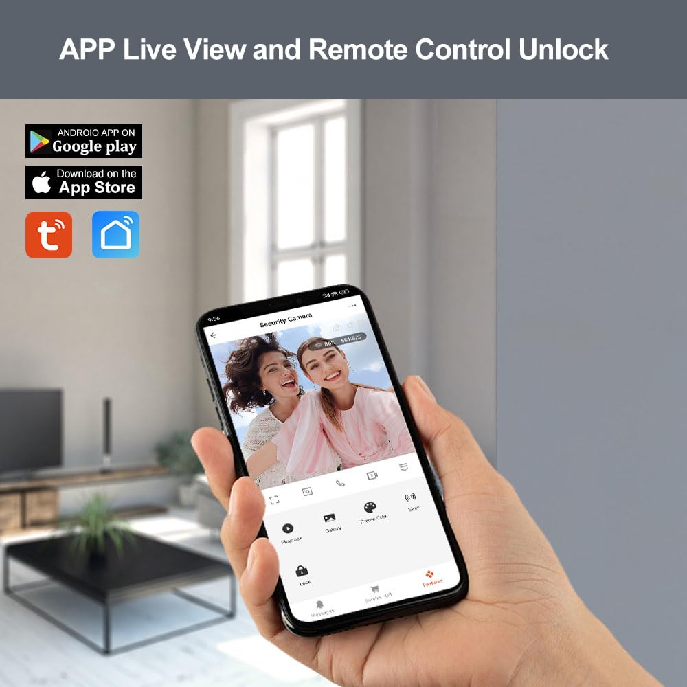 WiFi Video Sistema Citofono 1080P HD Campanello Telecamera IR Visione Notturna con 2 Monitors a 7 Pollici per 2 Case/Appartamenti, Audio a 2 Vie, Registrazione, APP Tuya Smart