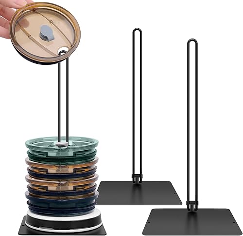 Organizador apilable de 3 tapas para vasos, diseño que ahorra espacio, capacidad para hasta 30 tapas, organizador de tapas para YETI, organizador de