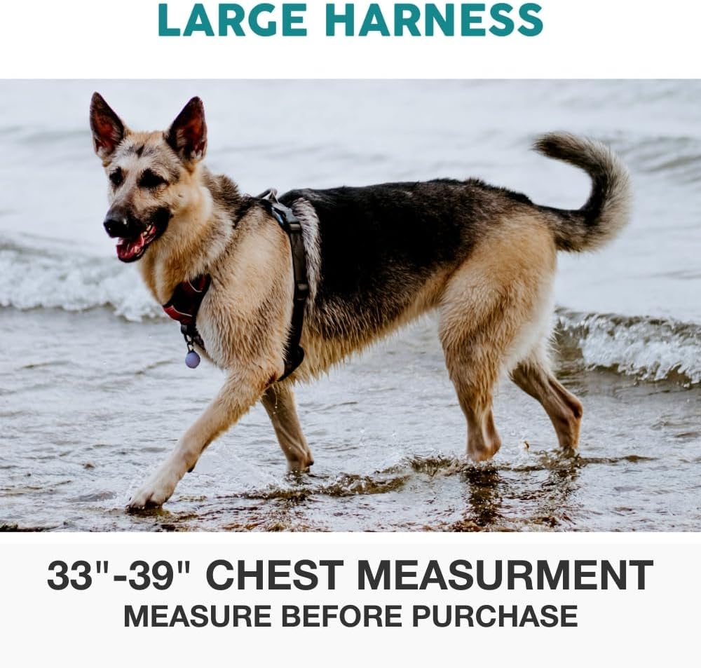 Embark Adventure Large Dog Harness – No-Pull, Reflective Trim, Military-Grade Nylon, Front Clip with Gel-Lined Handle