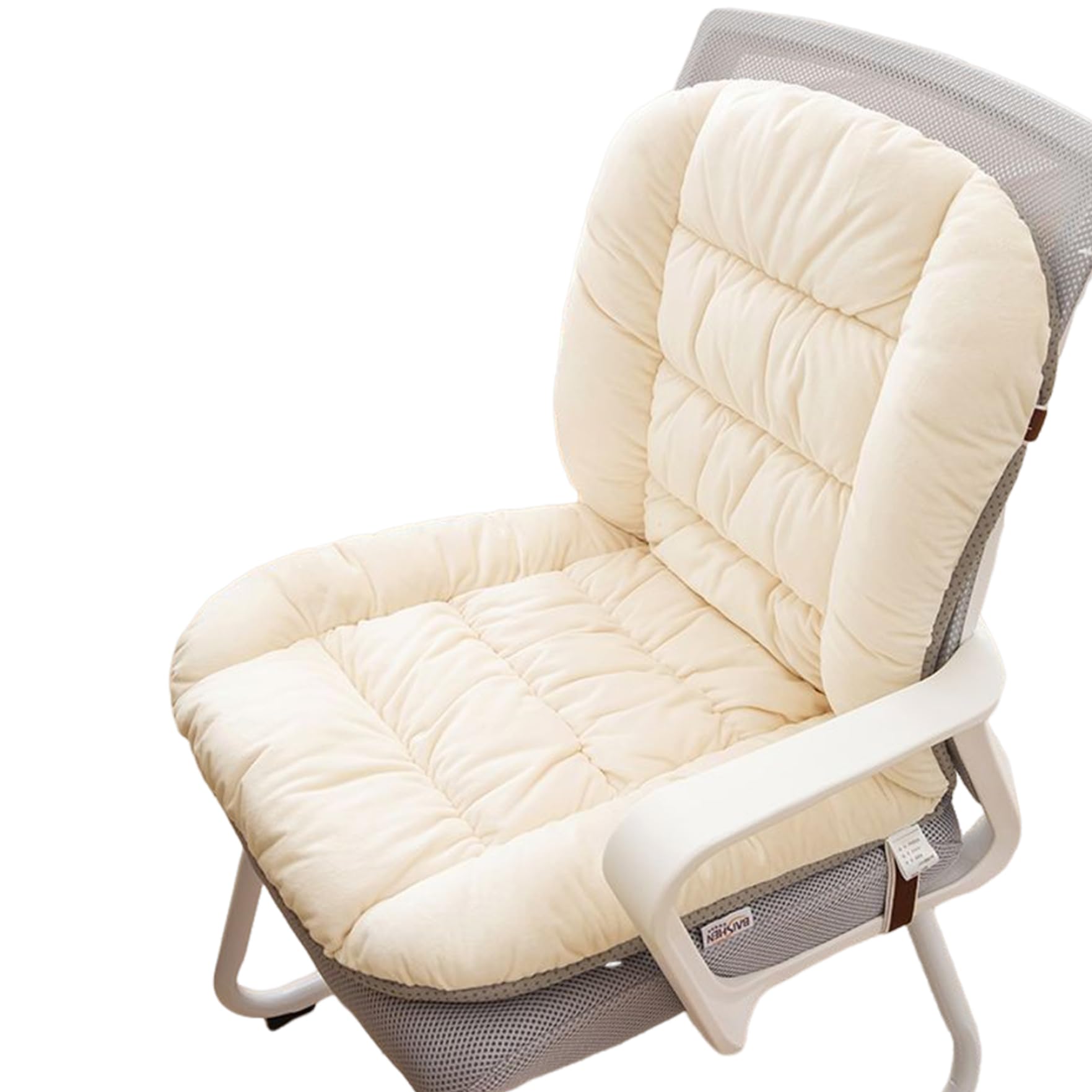 Coussin de chaise à bascule Gcroet blanc avec dossier et ceinture élastique