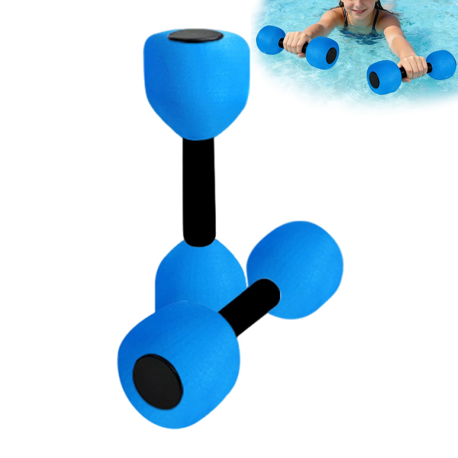 Premium EVA Water Dumbbells Set of 2, Aquatic Exercise Weights for Pool Workouts, High Density Buoyancy Aqua Barbells, Lightweight Portable Swimming Fitness Equipment for Adults Aerobics