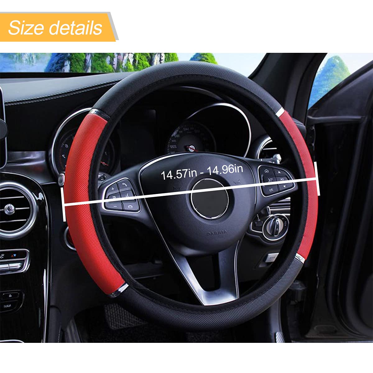 Housse De Volant Auto Microfibre Et Silicone – Antidérapante, Respirante, Universelle 38 Cm – Pour Homme Et Femme