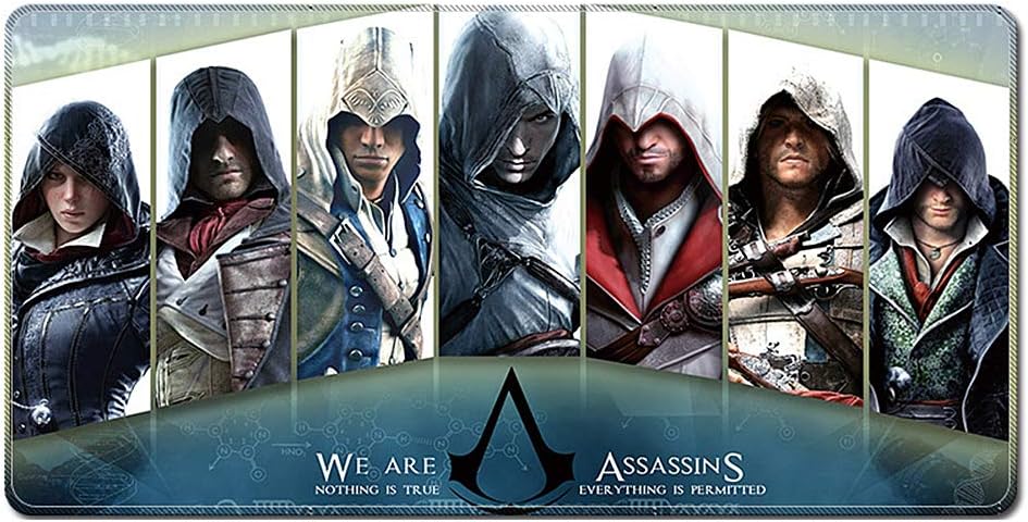 ZYAM Gaming Mouse Pad, Advanced textured mouse pad, non-slip rubber base mouse pad, Assassin's Creed XXL Extended Gaming Mouse Mat 900x 400x 3mm