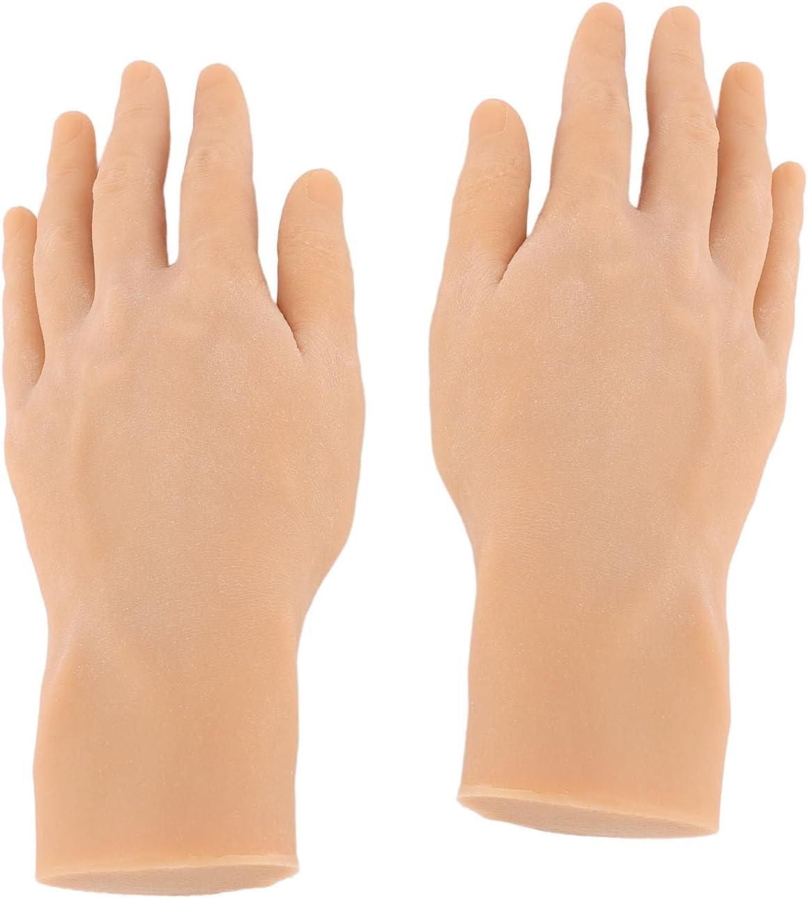 Silicone Male Hand Model, Realistic Reusable Artificial Hand for Painting Practice, Festival Props, Ring Display with Flexible Fingers and Lifelike Details