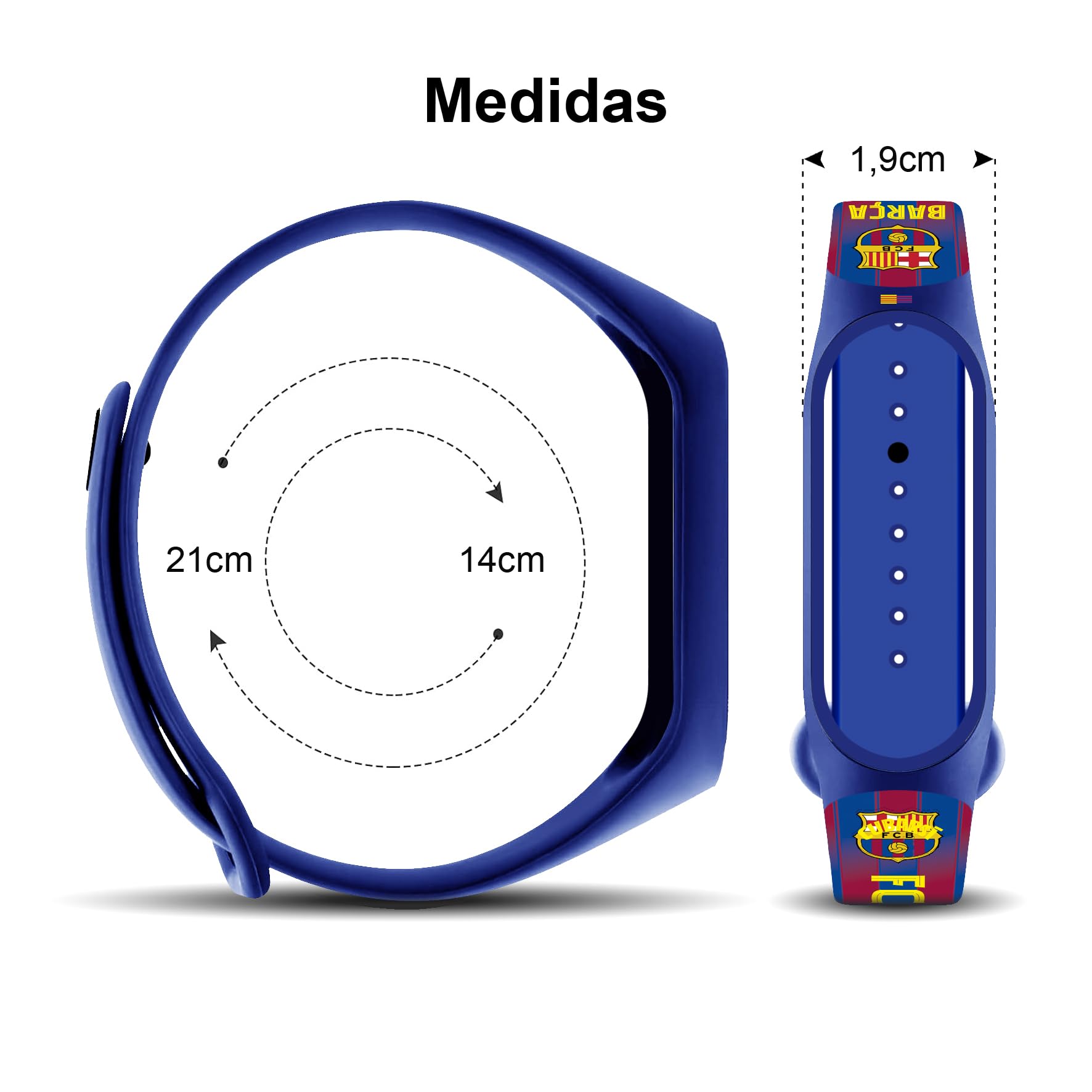 FIT & FUN Correa Oficial FC Barcelona + Reloj Digital Compatible para Niño o Niña – Hora y Fecha – Funciona con Pilas – Diseño 1ª Equipación FC Barcelona 2025-2026
