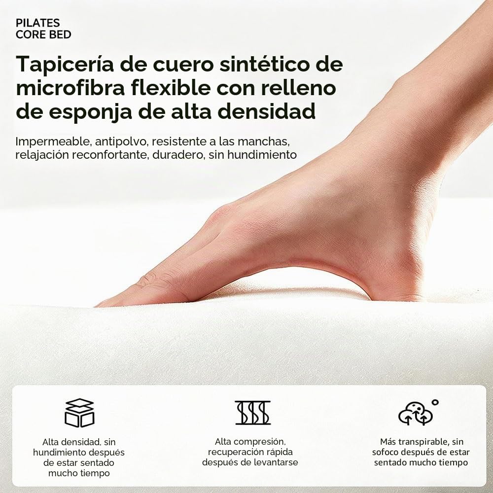Pilates Chair, Silla de estabilidad Pilates con pedales divididos, entrenador físico combinado, máquina Pilates Reformer, con bandas de resistencia, asas y pedales divididos, madera de roble duradera.