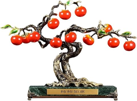 Buddha Statue Persimmon Tree Ornaments,Fengshui Statue for Wealth and Luck,Luck Symbol Sculpture,Home Decoration Feng Shui Decoration Color A, Size L, YANLI2233-1988
