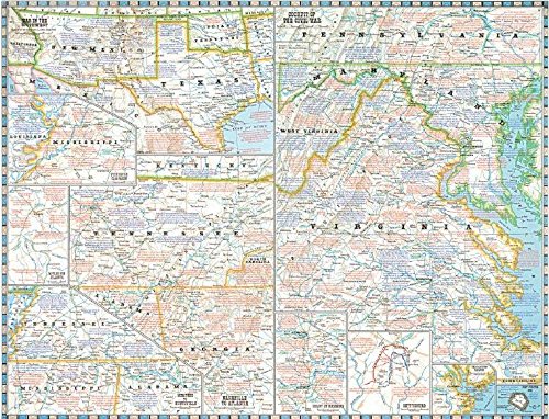 National Geographic 1961 Battlefields of The Civil War Map - Image 3