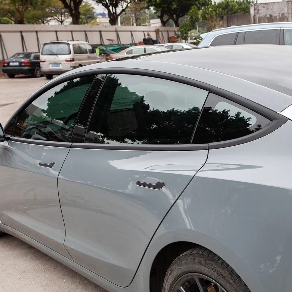 Consolle centrale dell'auto Adesivo Per Telaio Finestrino Auto Decorazione Esterna Maniglia Della Porta Protezione Nera Per Tesla Per Model 3 2020-2023