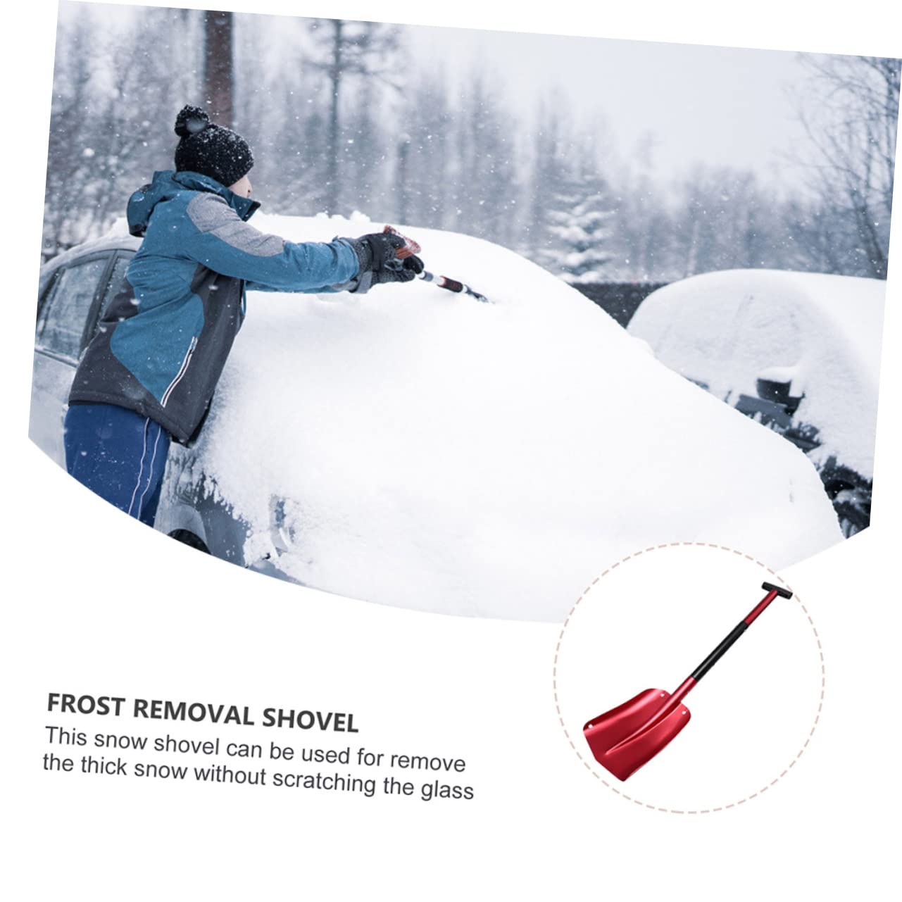 Kisangel Łopatka Do Śniegu z Aluminium Przenośna Szufla Do Usuwania Śniegu Wygodny Narzędzie Awaryjne