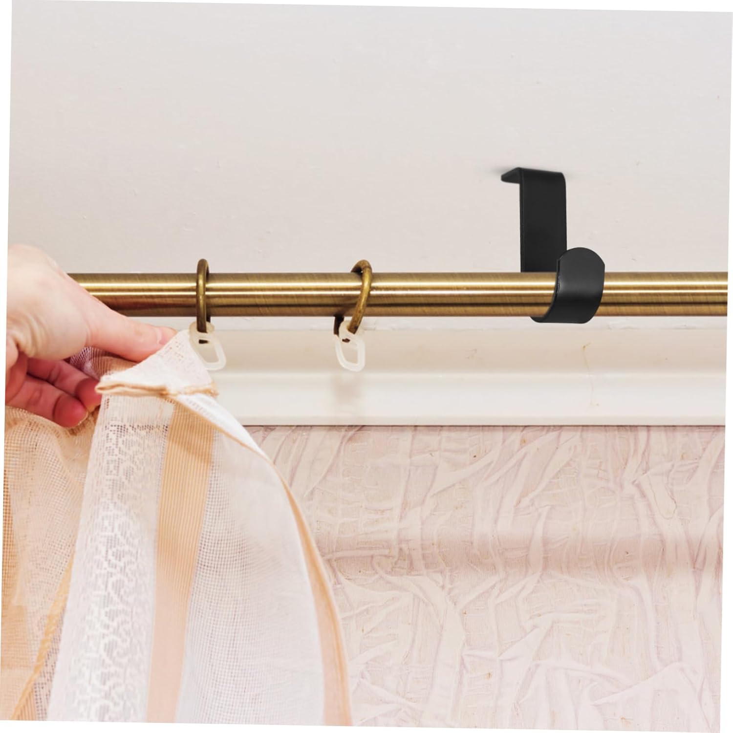 OSALADI 3pcs Stainless Steel Curtain Rod Holders Heavy Duty Brackets for Bay Window Window Hardware Rod Holders