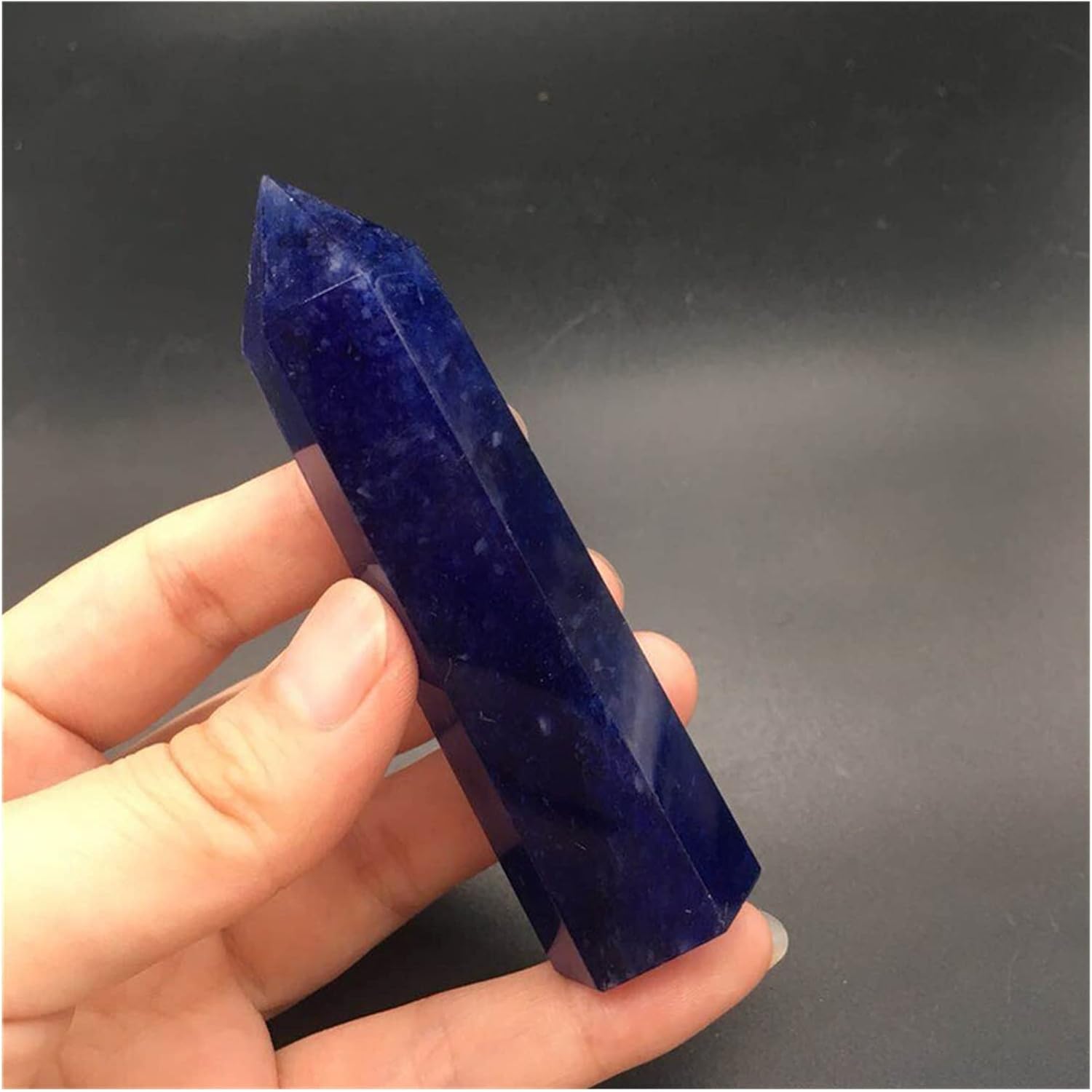 FIDEMM Natural Crystal Rough Blue Melting Stone Quartz Tower Crystal Point Wands
