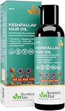 Avimee Herbal Keshpallav Hair Oil for Hair Growth | For Both Men & Women | Helps to reduce Hair Fall | With Rosemary, Castor, Amla, Coconut and Bhringraj Oil | Mineral Oil Free | 100 ml
